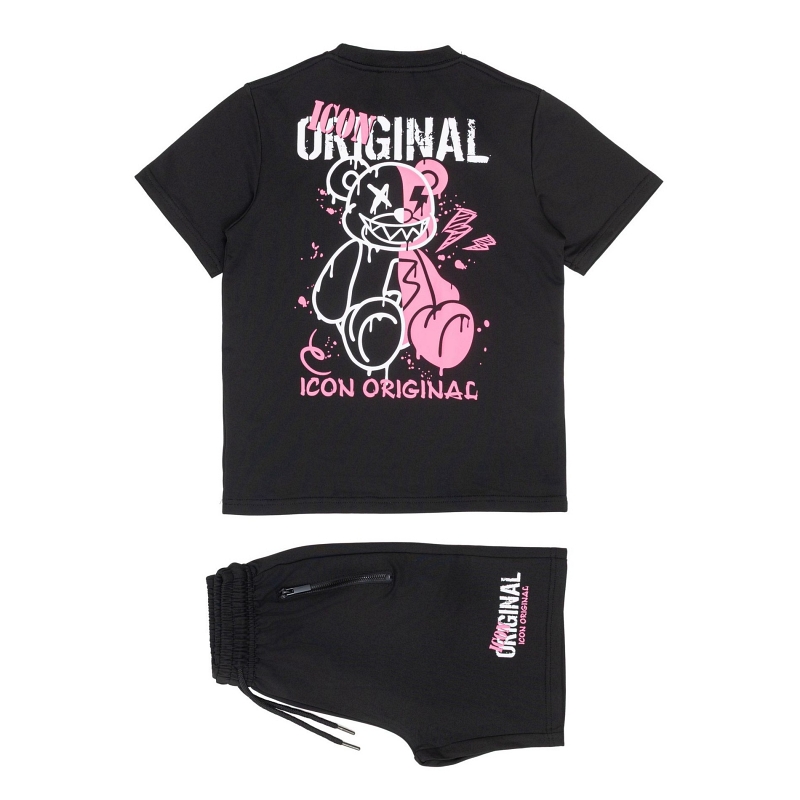Icon Pink Rebel set – Jongens set zwart/roze – maat 104 t/m 164 - Afbeelding 3
