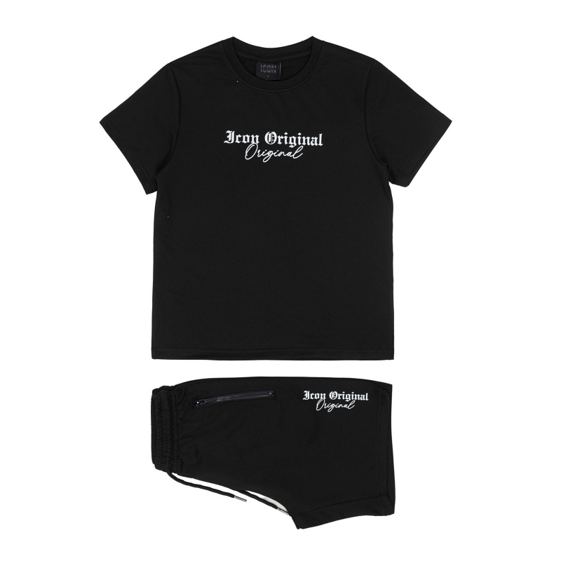Icon Bear Original set zwart – jongens set met T-shirt en short (maat 104 t/m 164) - Afbeelding 2