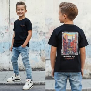 Icon Cityscape Tee – stoer jongens T-shirt met city print Maat 104 t/m 158