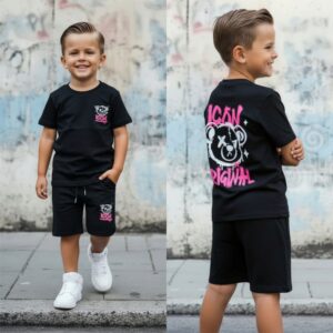 Icon Original jongens zomerset teddy street pink – Zwart Maat 104 t/m 164