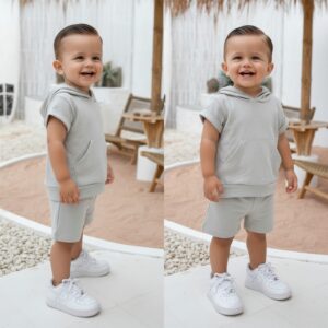 Soft Hoodie set grijs – baby & peuter set (maat 56 t/m 104)