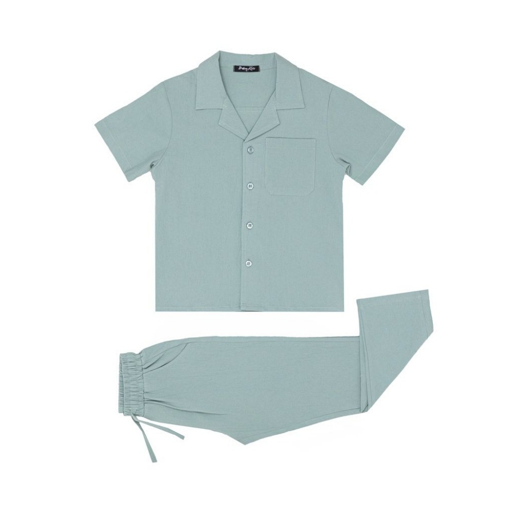 Soft Sage Summer Set - Zomerse Jongens Set van 100% Katoen - Afbeelding 2