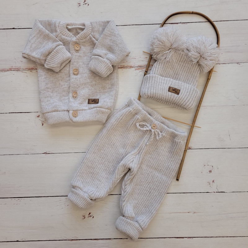 3-delige gebreide baby set beige | Maat 56/62 | Comfort & stijl - Afbeelding 5