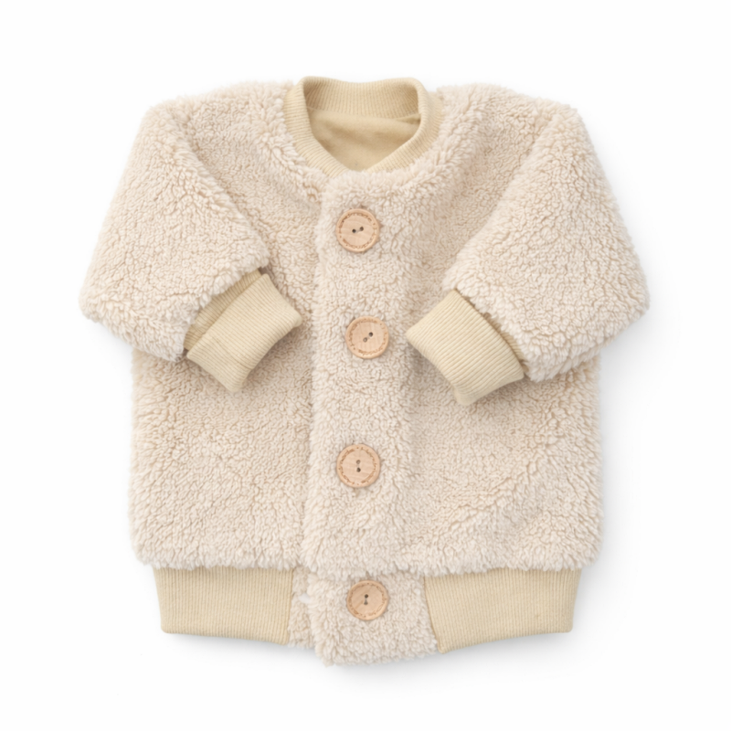 Baby teddy jasje beige | Zyzio & Zuzia | Maat 56 t/m 74 - Afbeelding 2