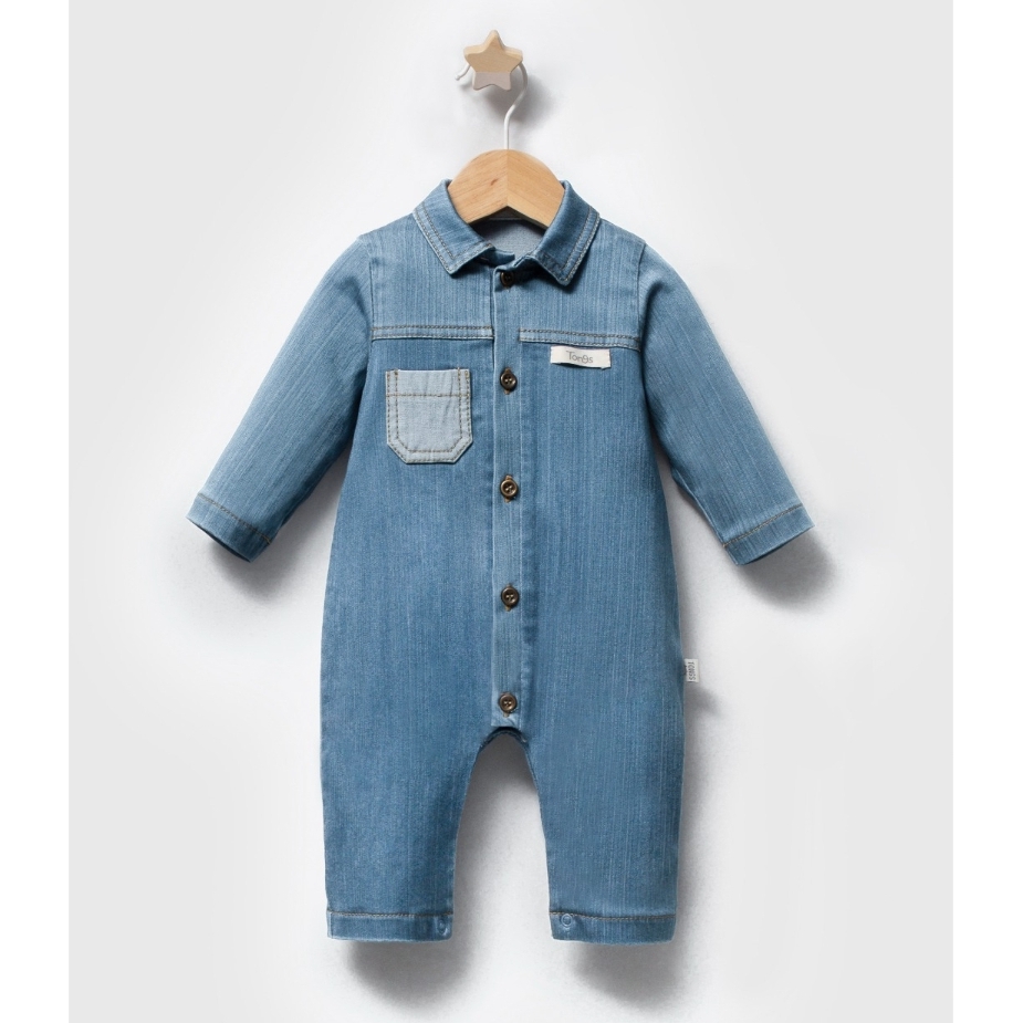 Blue Denim Button Boxpakje voor Baby’s | 0-3 t/m 6-9 Maanden - Afbeelding 2