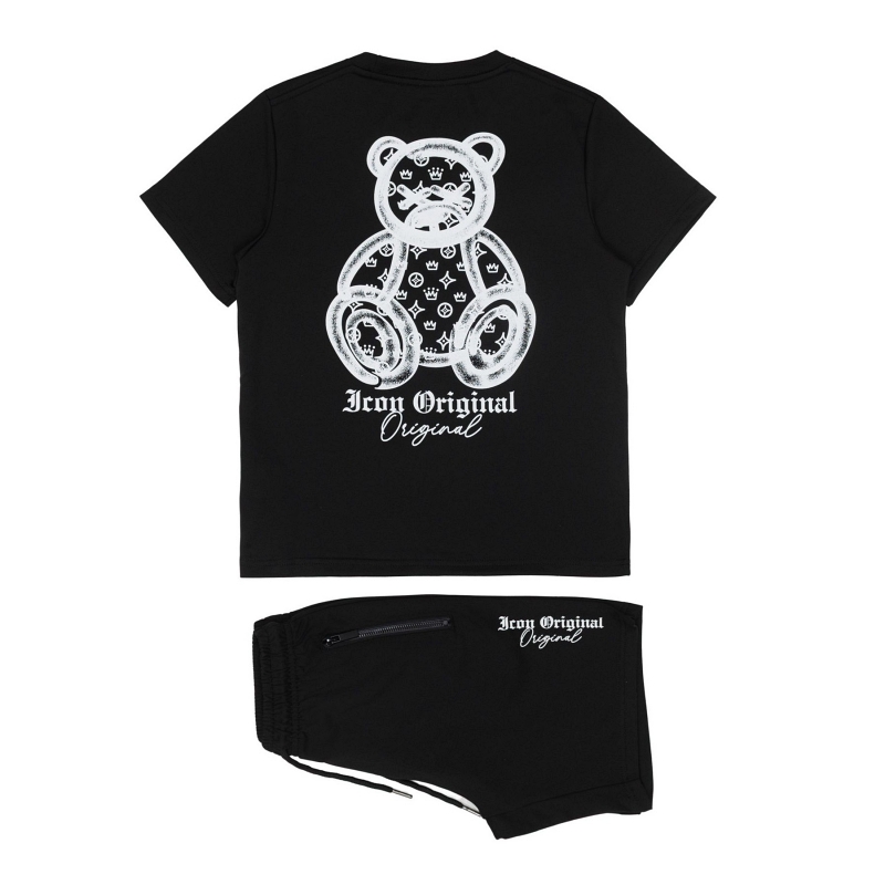 Icon Bear Original set zwart – jongens set met T-shirt en short (maat 104 t/m 164) - Afbeelding 3