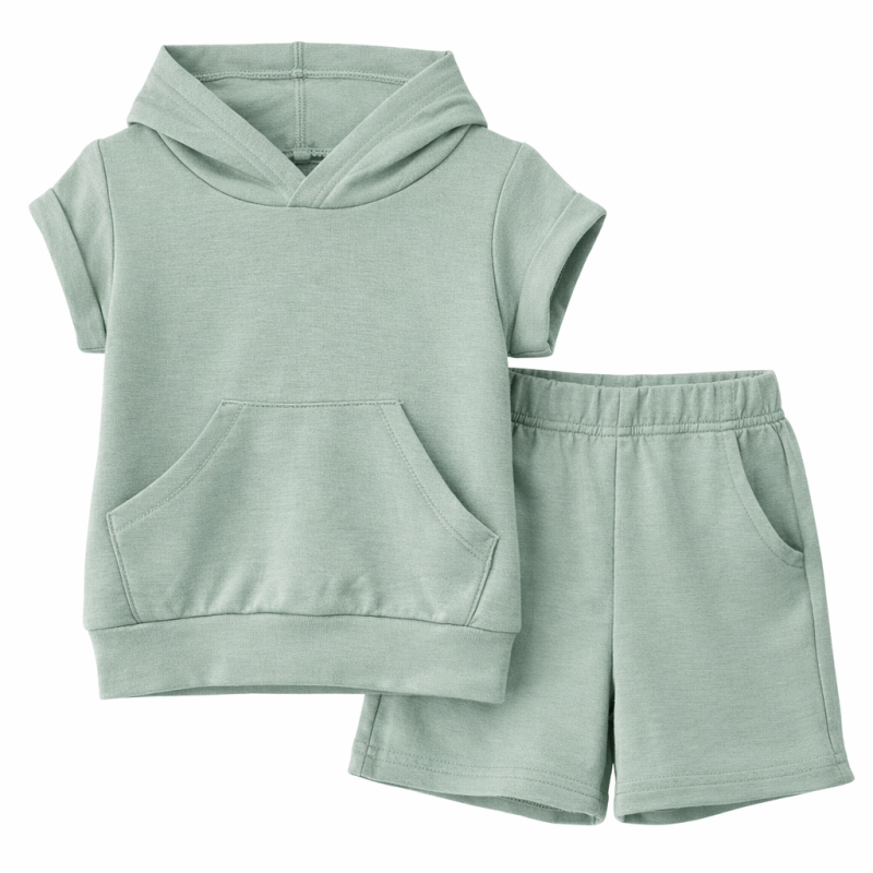 Soft Hoodie set sage – baby & peuter set (maat 56 t/m 104) - Afbeelding 2