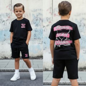 Icon Black & Pink Original Set jongens Stoere zomer set 104 t/m 158