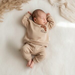 Jongens setje beige Nipperland croissant met sweater en broek
