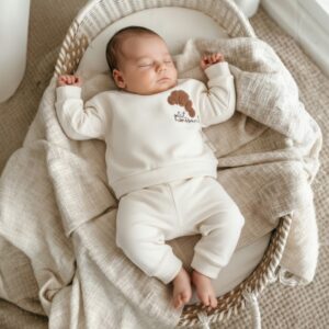 Jongens setje cream Nipperland croissant met sweater en broek