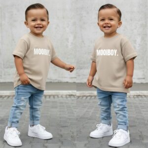 Jongens shirt MOOIBOY met tekstprint – baby & kinder T-shirt lange en korte mouw – maat 56-104