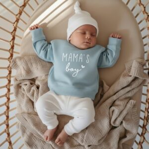 Jongens sweater Mama’s Boy – zachte trui in meerdere kleuren maat 56 t/m 104