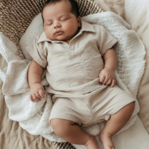 Jongens zomer set beige | Summer fit 2-delig maat 56/62 t/m 98/104