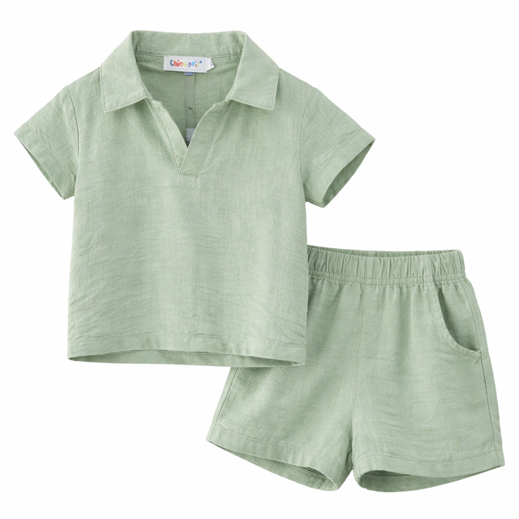 Jongens zomer set oud groen | 2-delige summer fit 56/62 t/m 98/104 - Afbeelding 2