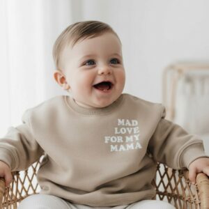 Jongens trui Mad Love for My Mama – 100% katoen | Maat 56 t/m 104