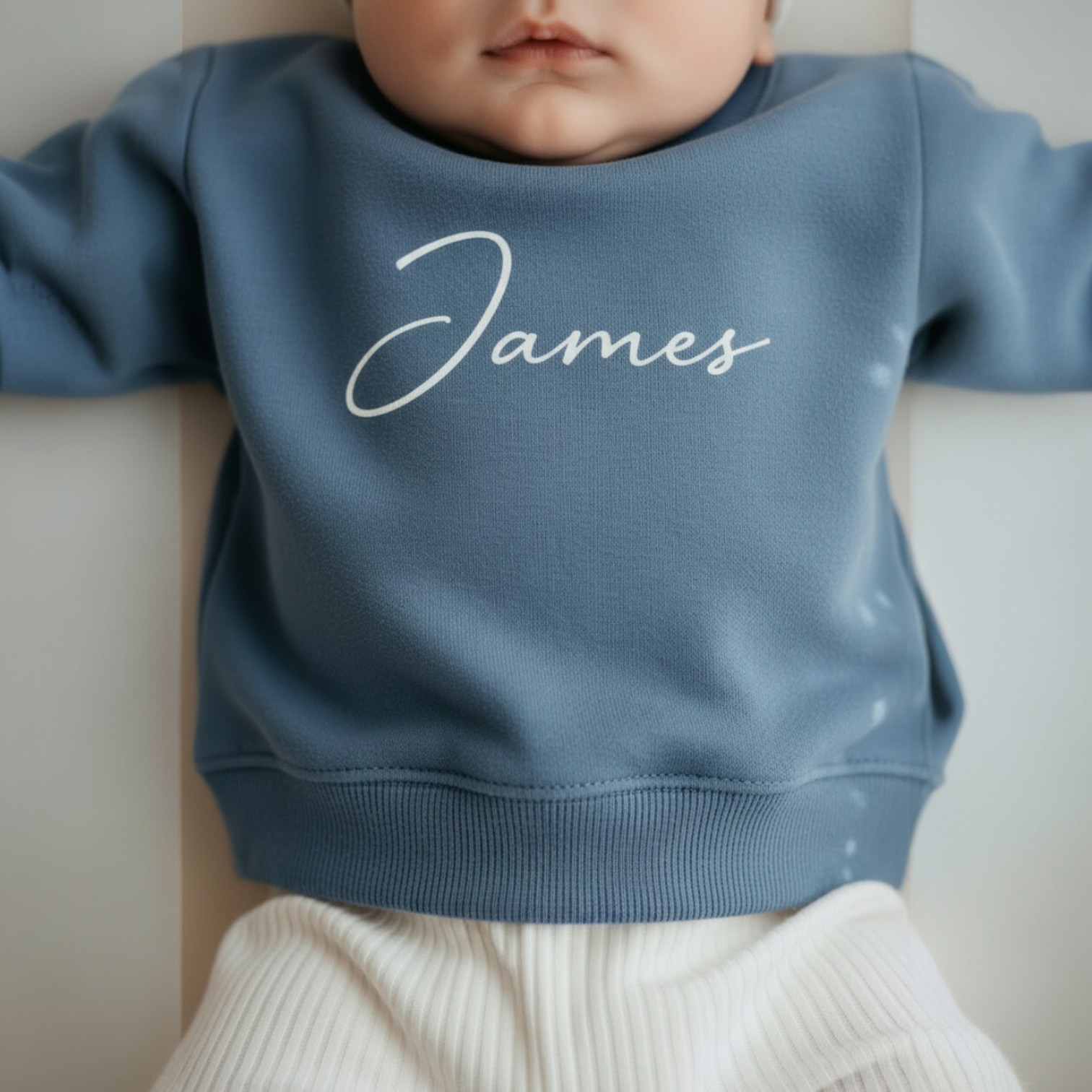 Naam Trui Kind Retro Letters – Gepersonaliseerde Sweater 100% Katoen Maat 50 t/m 104 - Afbeelding 3