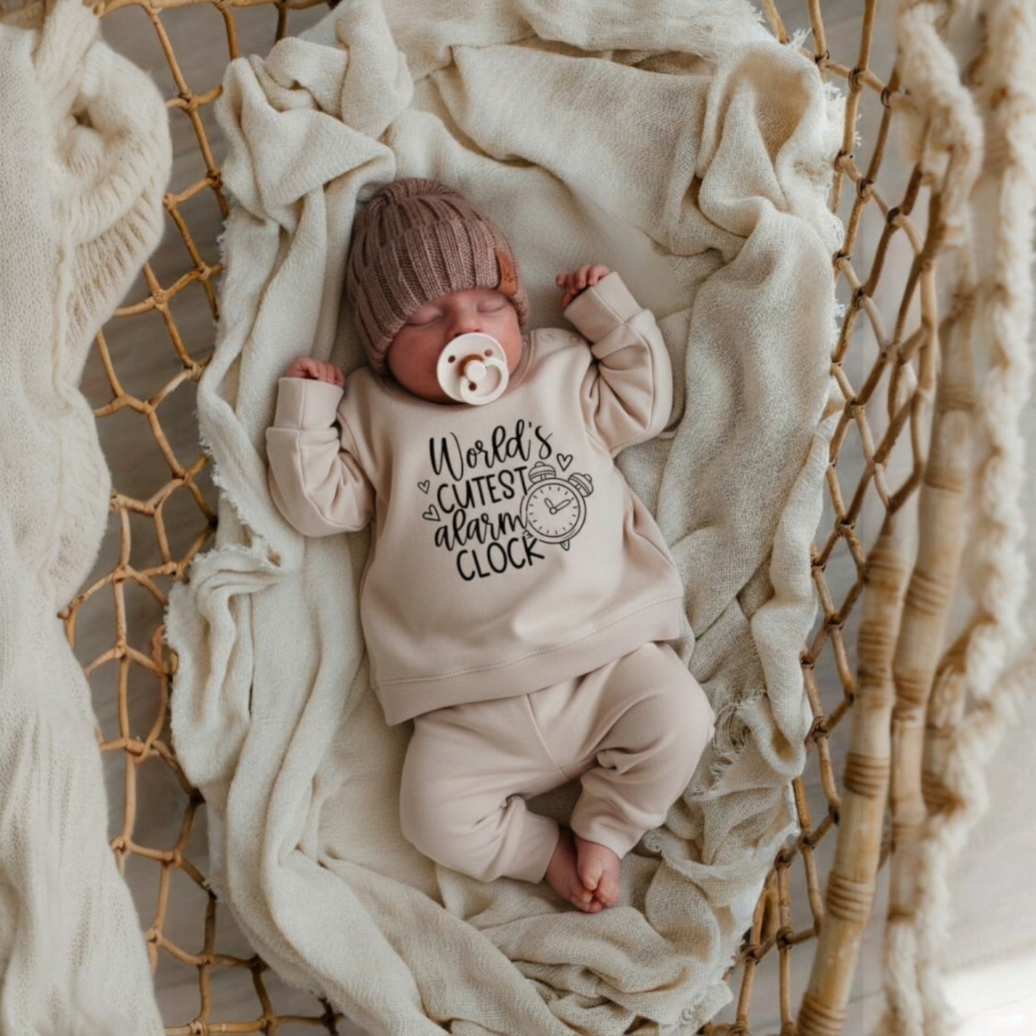Unisex pyjama baby & kind World’s Cutest Alarmclock – 2-delig | Maat 56 t/m 110 - Afbeelding 3