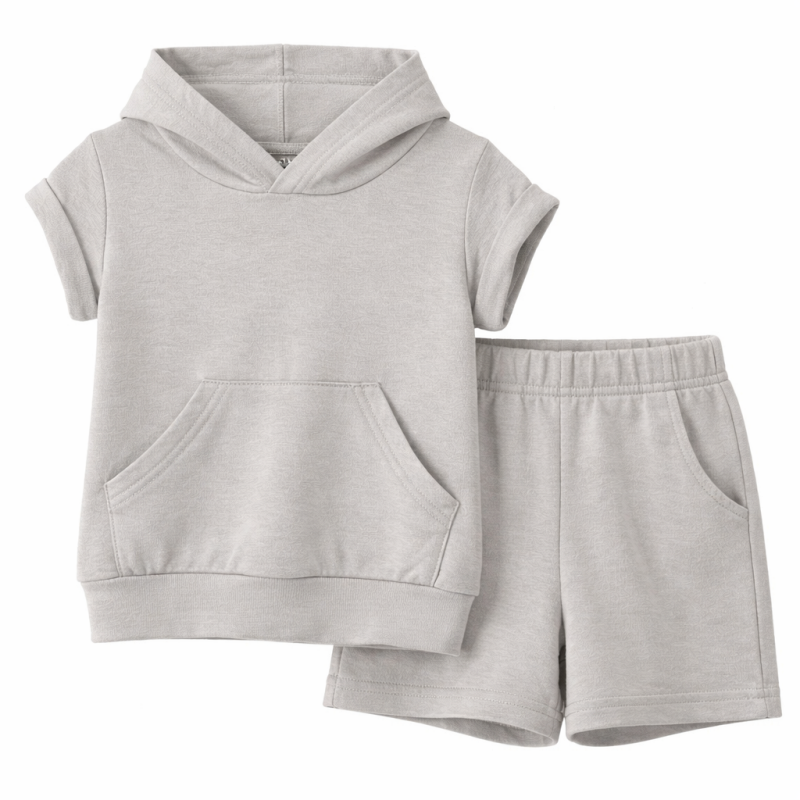 Soft Hoodie set grijs – baby & peuter set (maat 56 t/m 104) - Afbeelding 2
