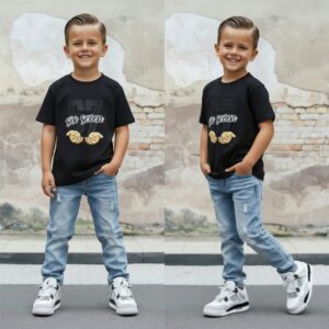 Six Seven 67 Street T-Shirt Zwart - Trendy Streetwear Shirt voor Kinderen