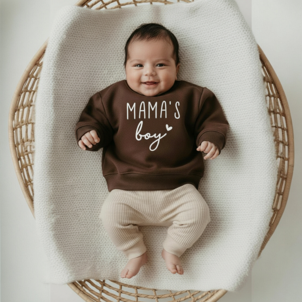Jongens sweater Mama’s Boy – zachte trui in meerdere kleuren maat 56 t/m 104 - Afbeelding 3