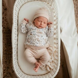 Unisex dino pyjama beige katoen – maat 56 t/m 110